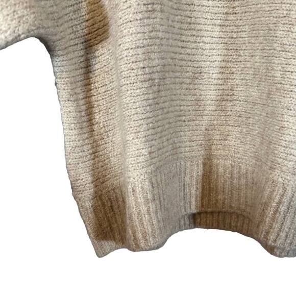 MNG by Mango Beige Dolman Long Sleeve Wool Blend Knit Sweater Women Sz XS - Picture 5 of 7